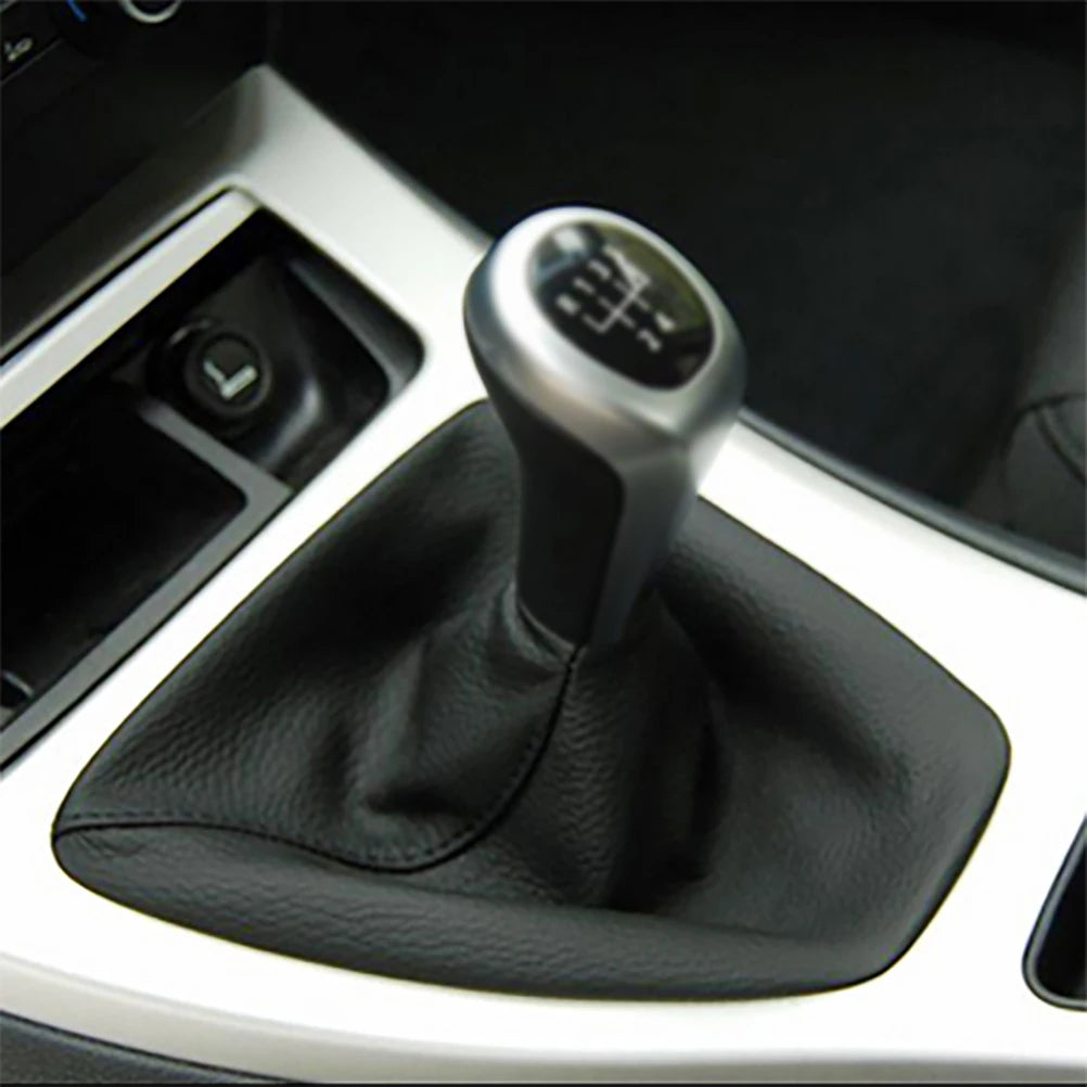 Manual Gear Shift Knob with Leather Gaiter Boot for BMW E90 E91 E92 E93