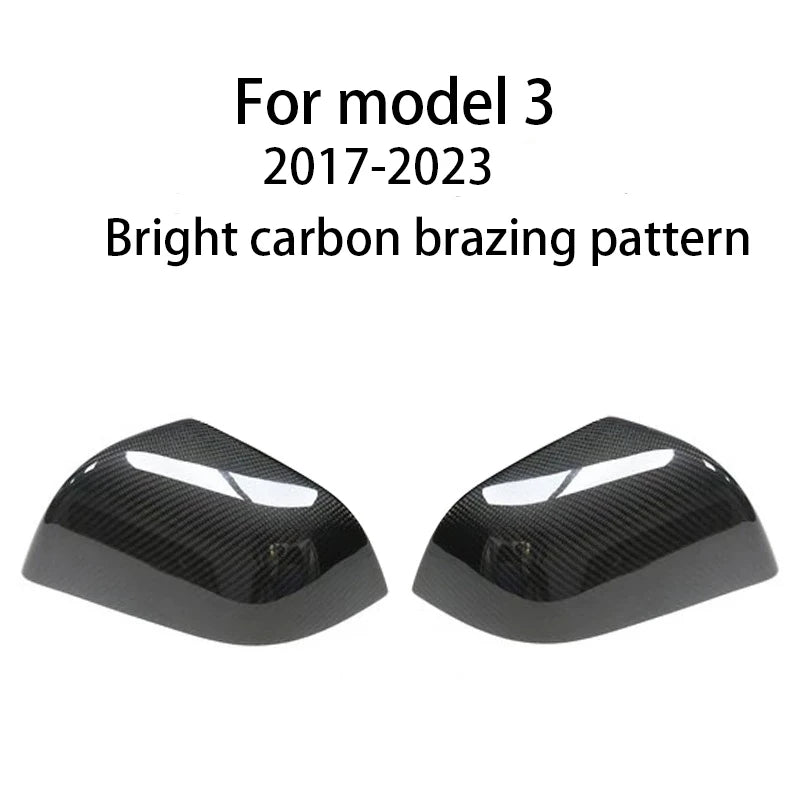 Real Dry Carbon Fiber Mirror Covers Matte Pair for Tesla Model 3 Y Highland