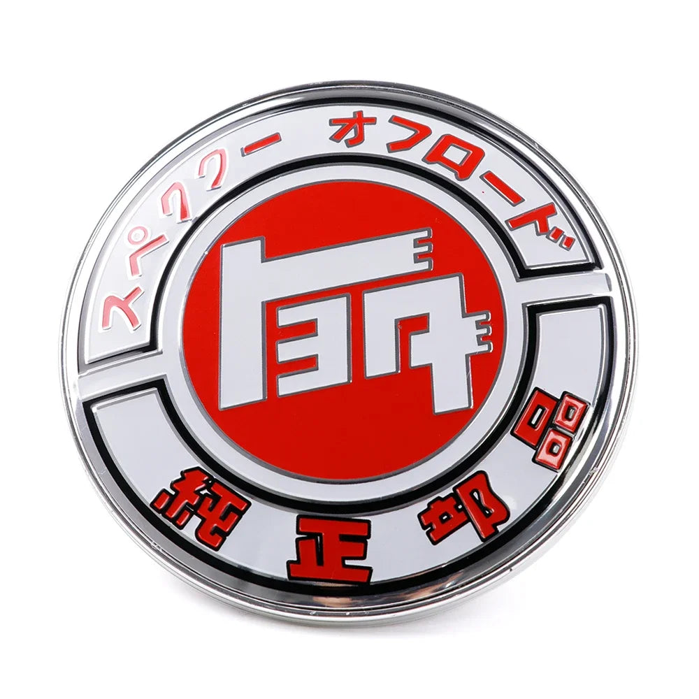Universal JDM TEQ JAF 9cm Metal Front Grille Badge Japan Emblem Car Decal
