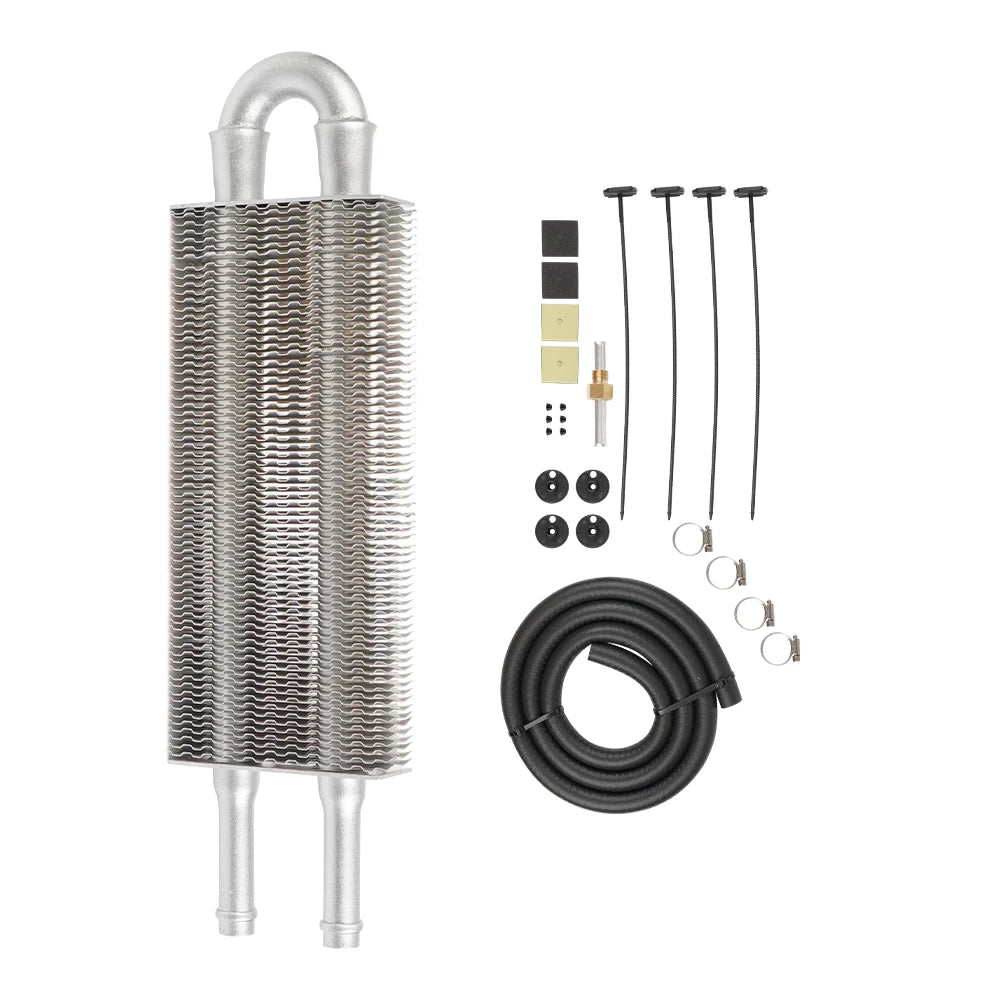 Universal Aluminum 2 Row Transmission Oil Cooler Kit Engine Oil Radiator Auto Manual