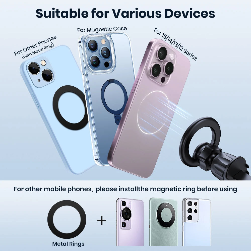 TOPK MagSafe Car Phone Mount Magnetic Air Vent Holder 360° Rotation iPhone