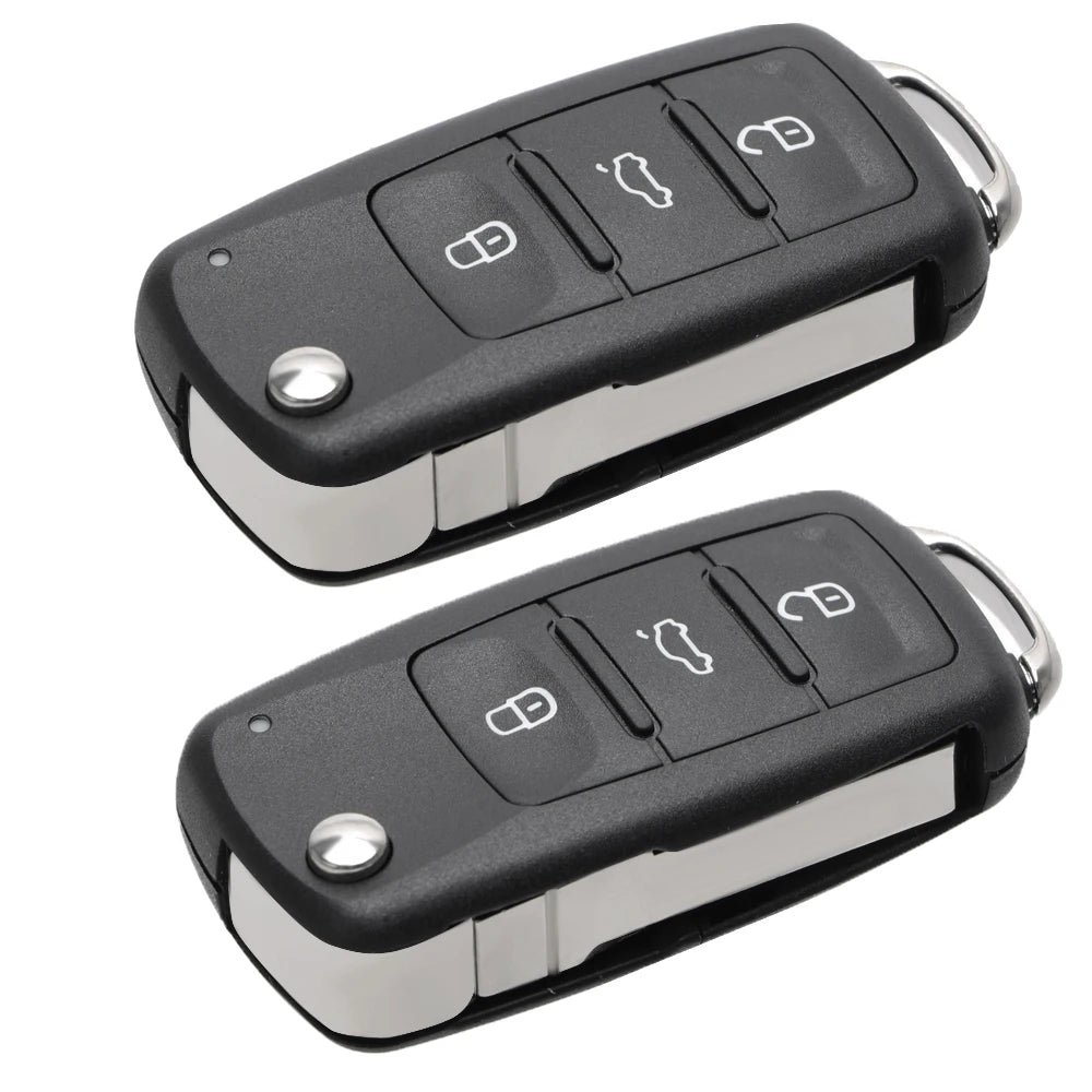 3-Button Flip Car Key Shell Replacement for Volkswagen VW Golf Jetta Polo