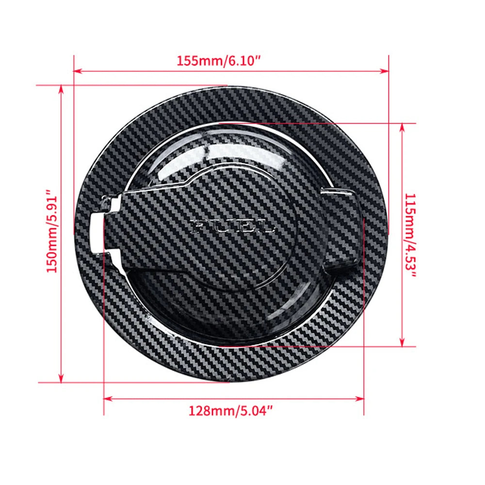Carbon Fiber Style Fuel Filler Door Cover for Dodge Challenger 2008–2023