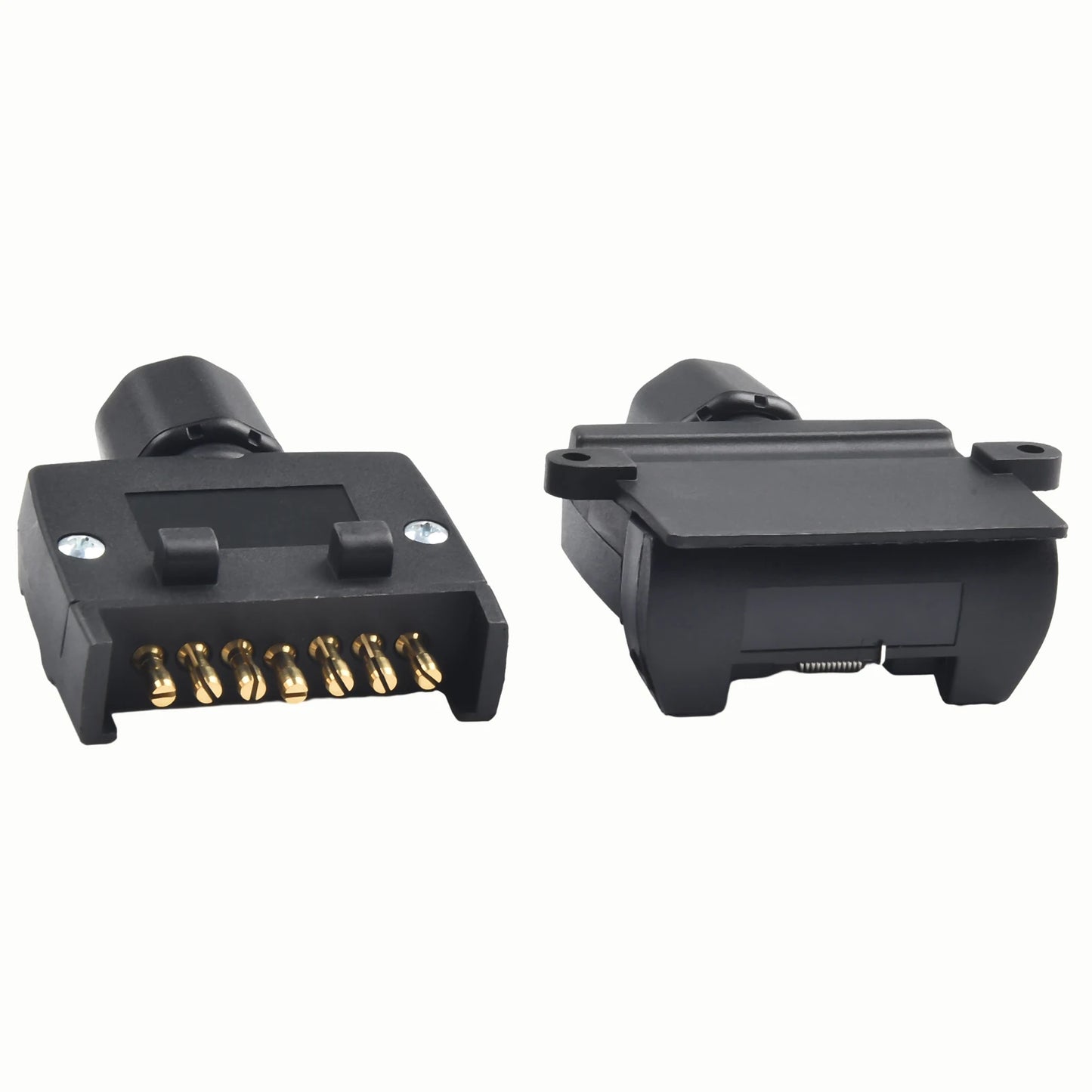 12V 7 Pin Flat Trailer Plug & Socket Adapter Male & Female Connector for RV