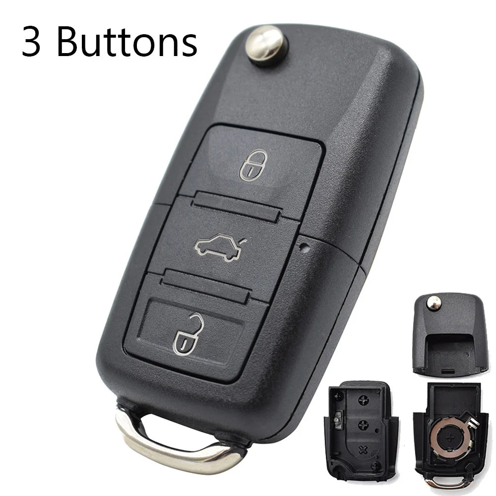 2/3-Button Flip Remote Key Fob Shell Case for VW Golf Mk6 Polo Bora Passat Tiguan