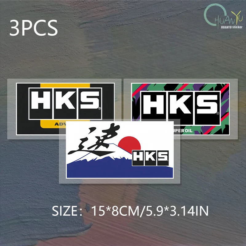 HKS JDM Reflective Car Sticker Decal Door Body Rear Window Scratch Cover Vinyl
