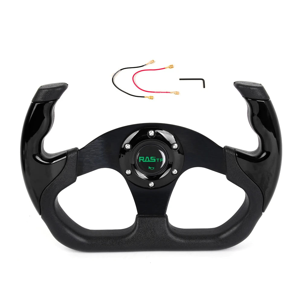 RASTP RS-STW025 14" 350mm Suede Deep Dish Racing Steering Wheel Drift Sport