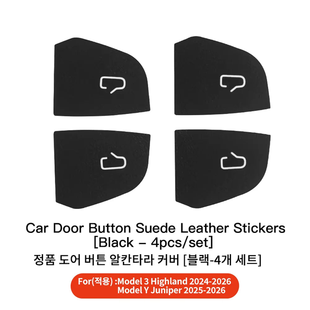Suede Door Window Switch Button Trim Cover for Tesla Model 3 Highland 2025