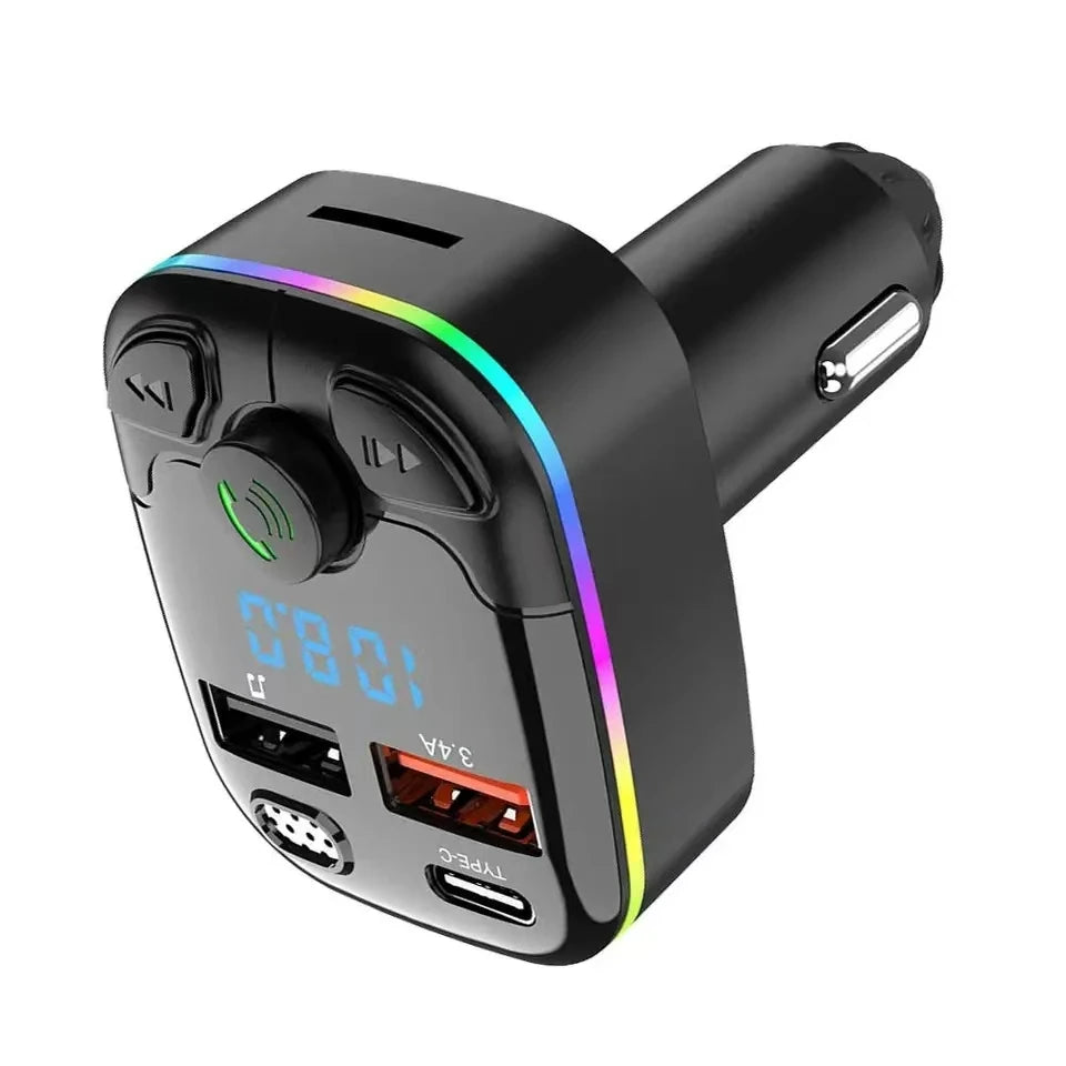 Bluetooth 5.0 FM Transmitter Car Charger PD Type-C Dual USB Handsfree MP3