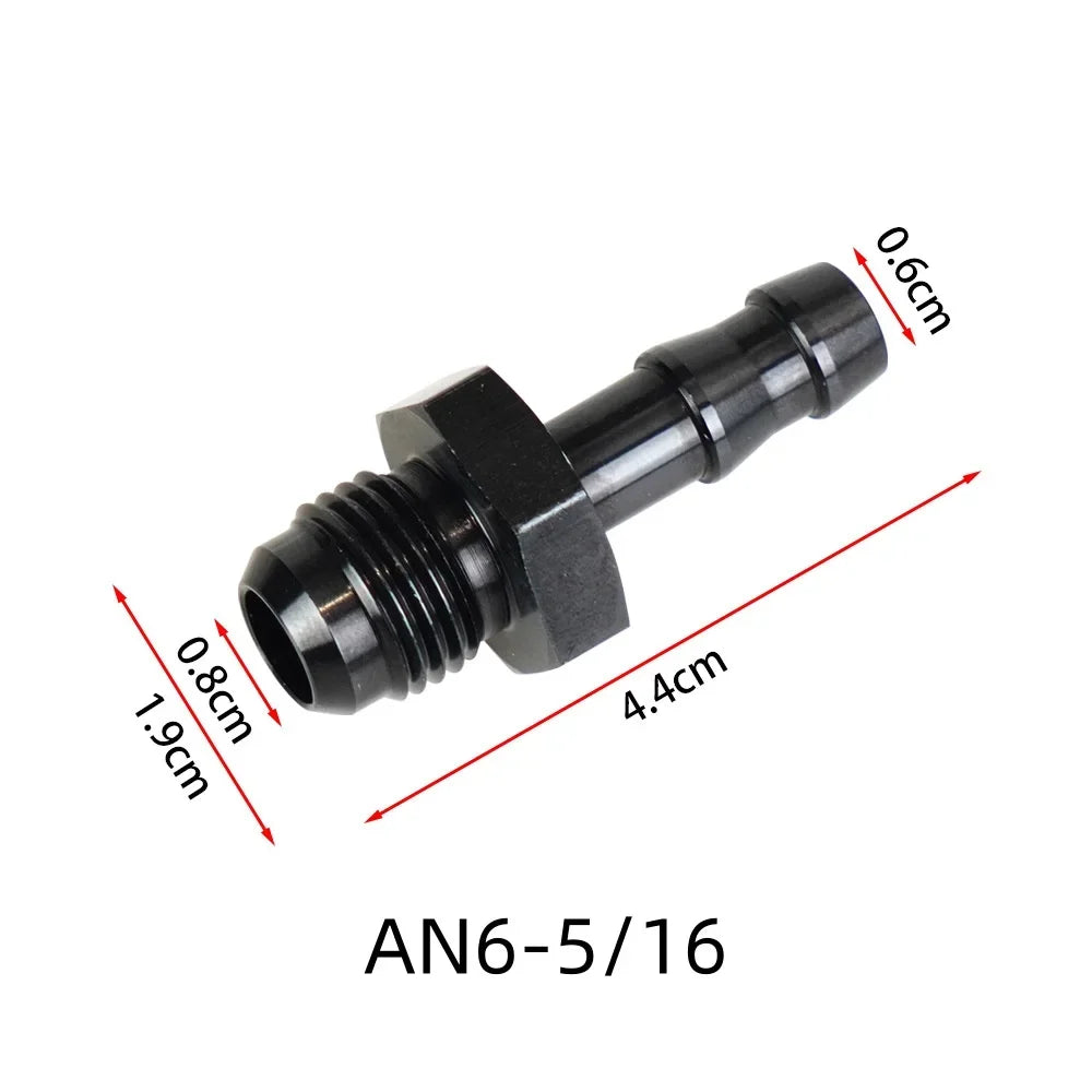 Male AN6 AN8 to Hose Barb Adapter Fitting 5/16 3/8 1/2 Inch Push Lock