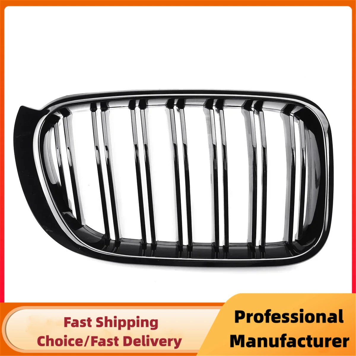Gloss Black Double Slat Kidney Grille for BMW X3 X4 F25 F26 2014–2017