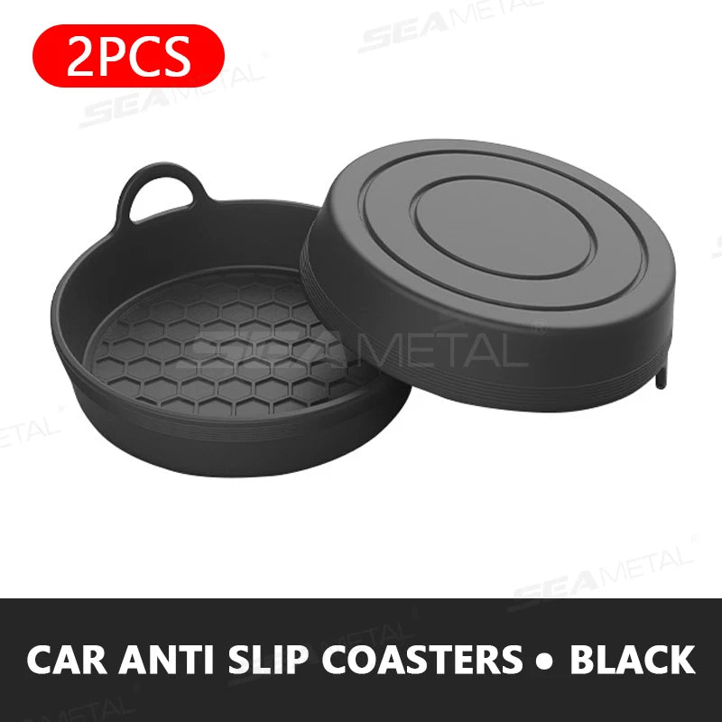 2Pcs Silicone Car Cup Holder Coaster Insert Non Slip Universal Cup Pad