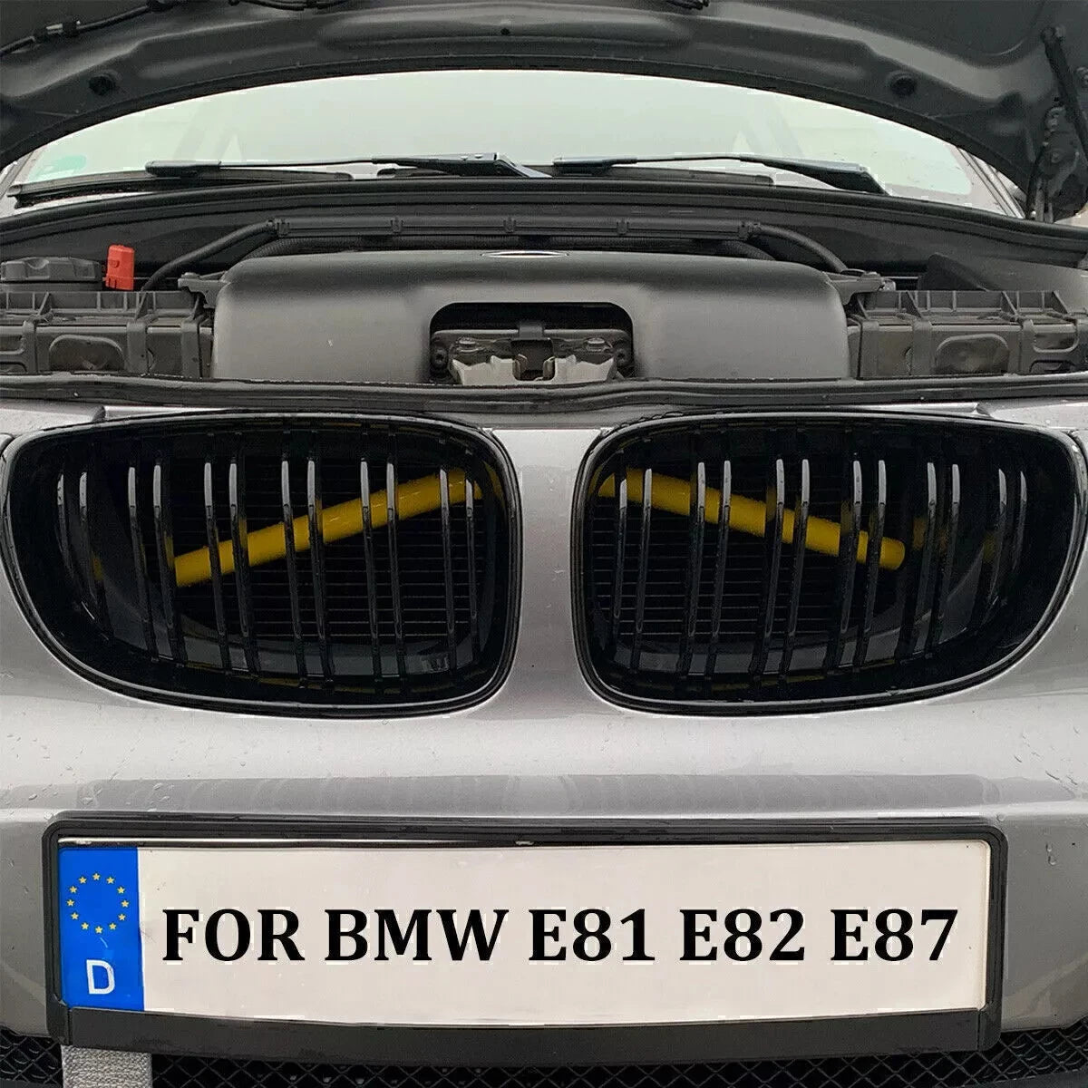 Gloss Black Double Slat Kidney Grille for BMW E81 E82 E87 E88 128i 130i 2008–2013