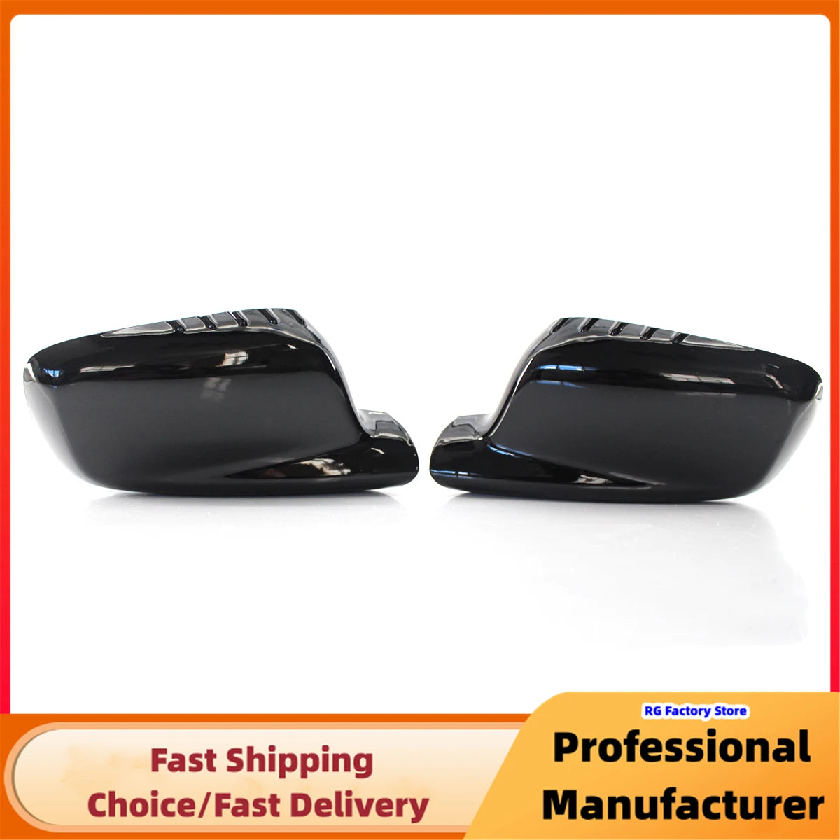 Gloss Black Side Mirror Cover Caps for BMW 7 Series E65 E66 E67 & E46 1999–2008