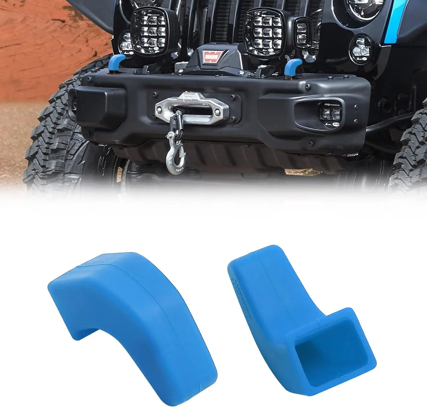 2PCS Bumper Tow Hook Covers for Jeep Wrangler JK JL & Gladiator JT 2007–2022