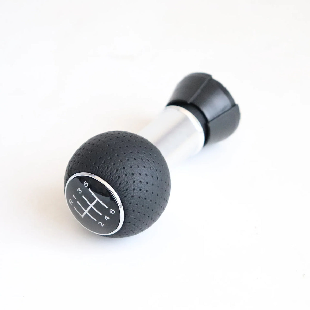 PU Leather Gear Shift Knob 5/6 Speed 23mm Chrome Ring for Audi A3 8L 01-03