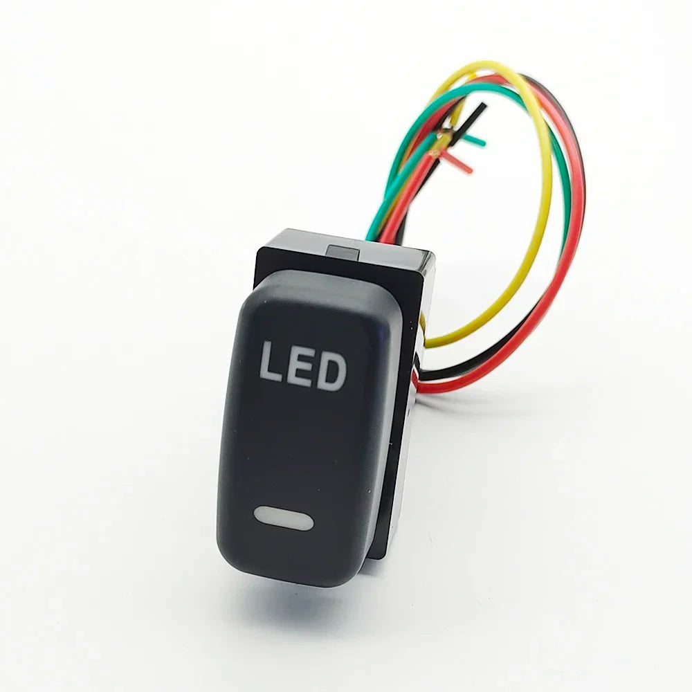 Red LED Fog Light DRL Power Switch Button for Mitsubishi Pajero Lancer