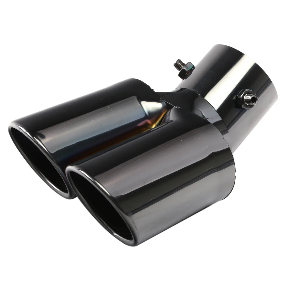 Universal Dual Slant Cut Stainless Steel Exhaust Tip 63mm Inlet 63 Outlet
