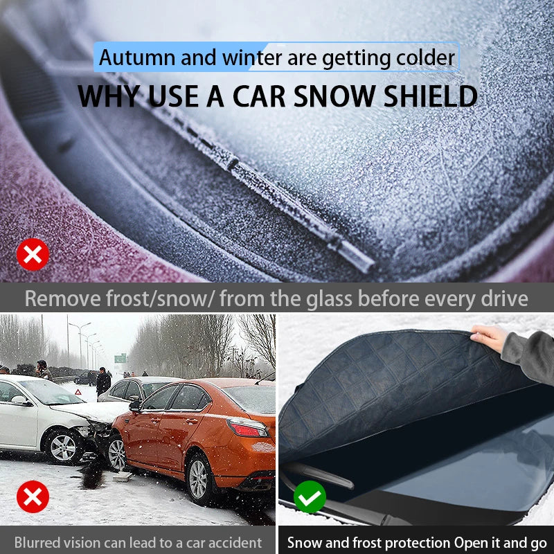SEAMETAL Car Windshield Snow Sun Shade Waterproof UV Front Window Cover