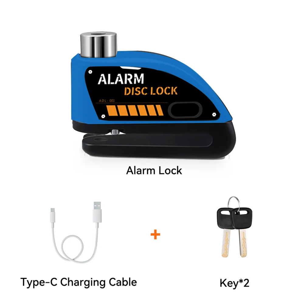 Motorcycle Alarm Disc Brake Lock 120dB Anti Theft Wheel Lock Scooter Bicycle