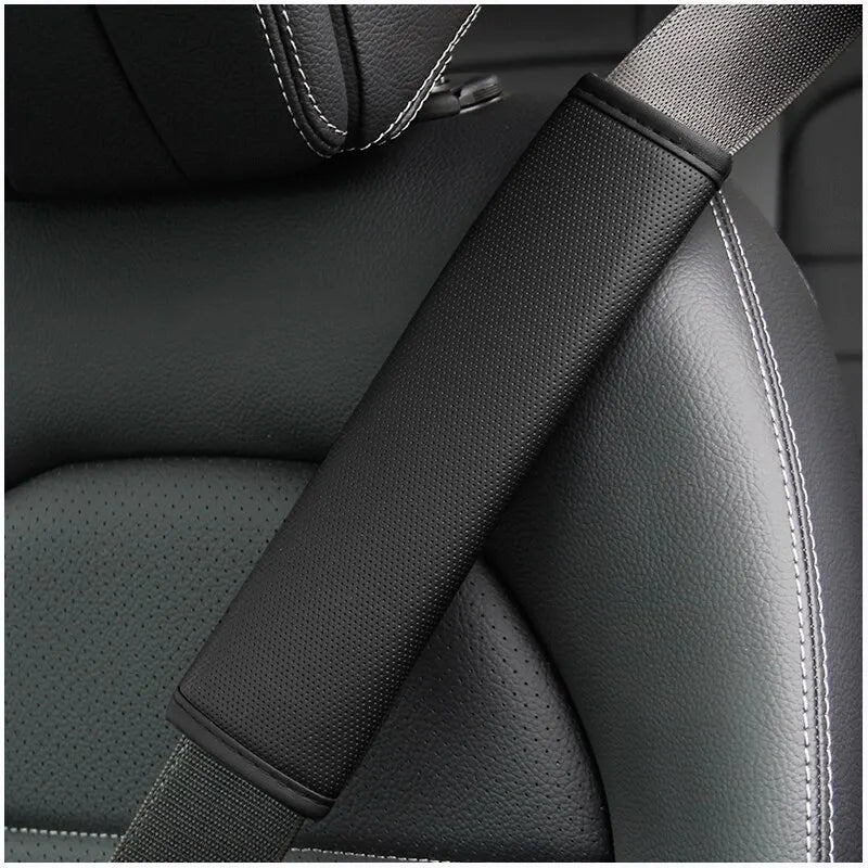 PU Leather Embossed Car Seat Belt Shoulder Pad Cover Safety Belt Protector