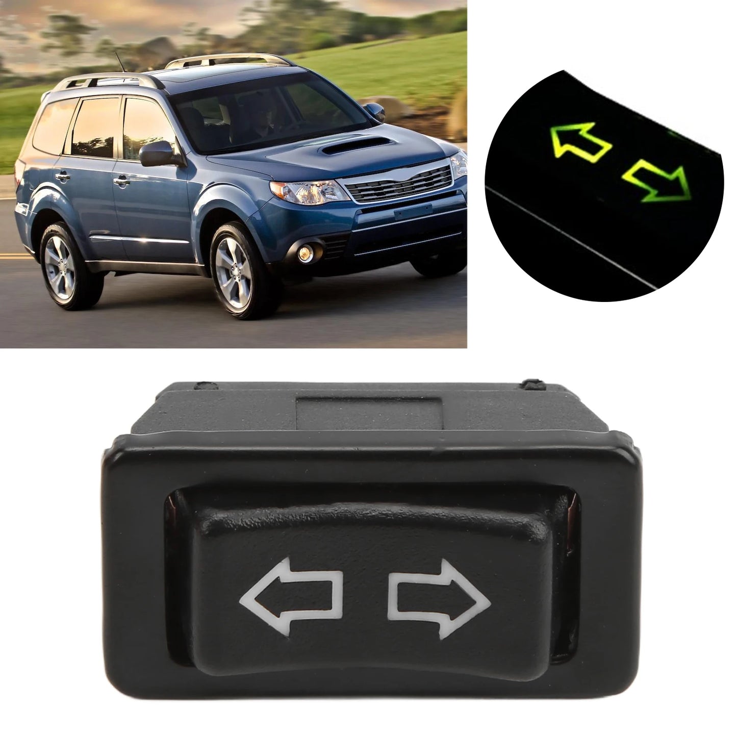 4PCS Universal 5-Pin Power Window Switch Set with Green LED Light DC 12V/24V