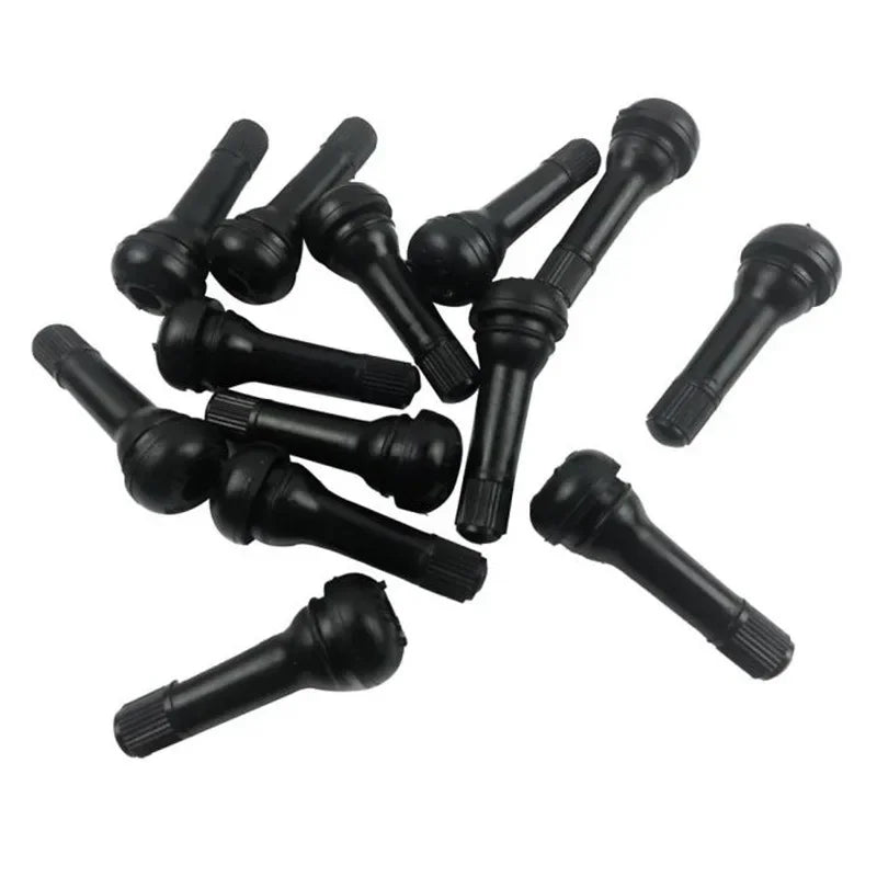 TR414 Tubeless Tire Valve Stems with Dust Caps Universal Rubber Wheel Valve Set