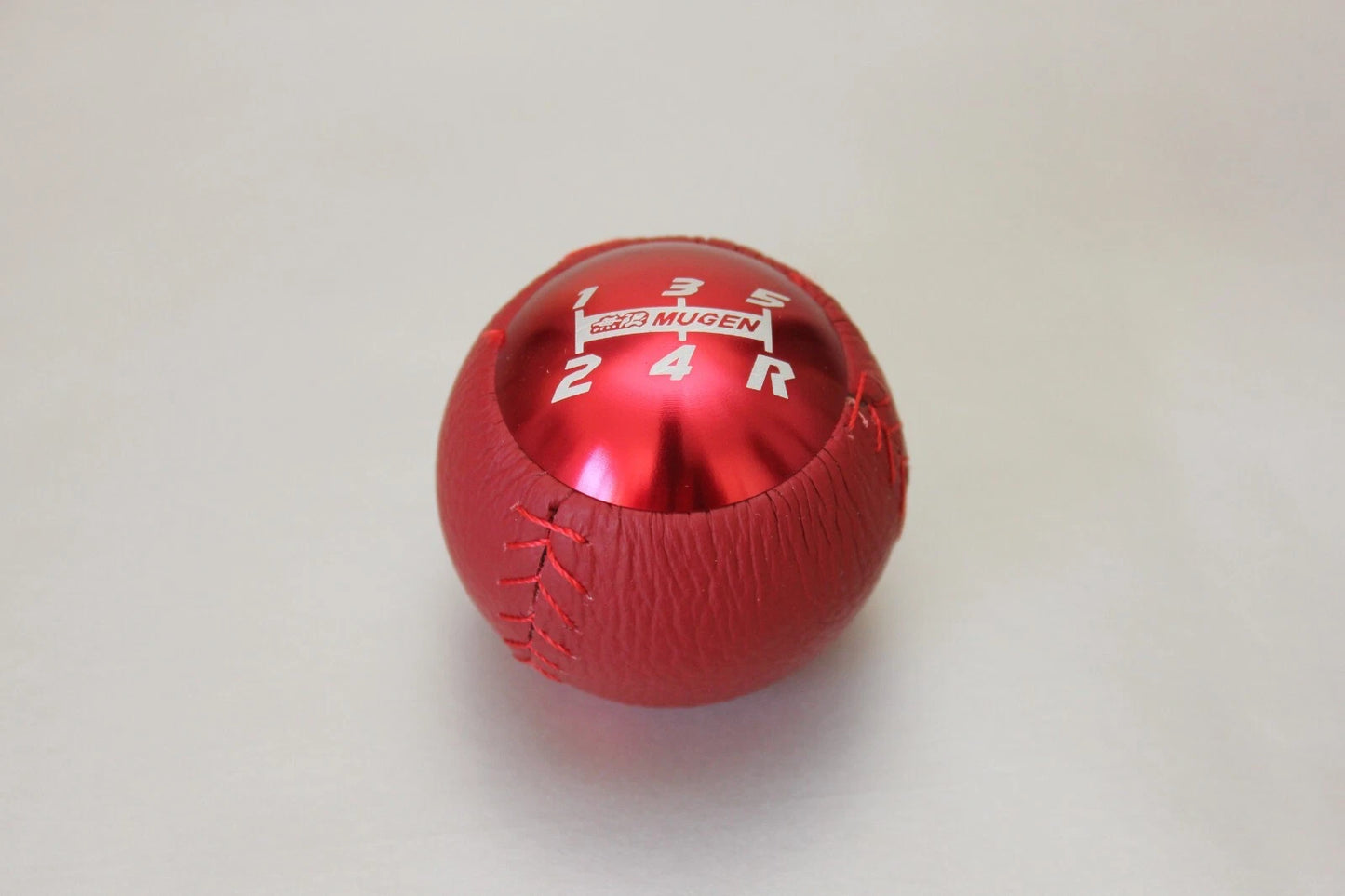 Mugen 5 Speed Gear Shift Knob 10x1.5 Red Leather Honda Civic Jazz CRV CL9 CL7