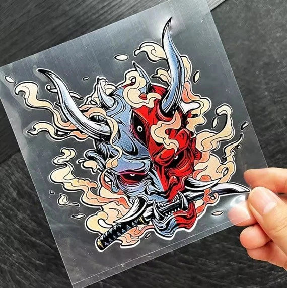 Samurai Katana Kabuto Oni Death Mask Japanese Ghost Demon Vinyl Decal Sticker