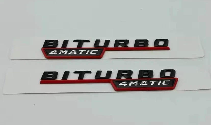 Turbo 4MATIC Black Red Fender Emblem Badge for Mercedes A C E GLC Class NEW