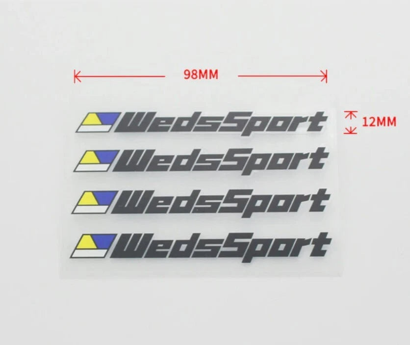 4 x WedsSport Racing Wheel Decals Sticker Black for RN05M SA90 Vinyl Heat Proof