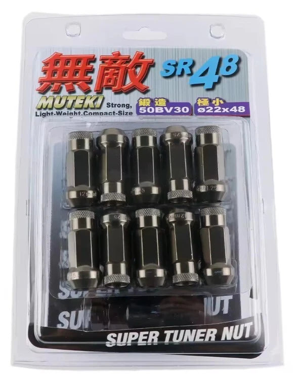 Muteki SR48 Steel Extended Open Racing Lock Lug Nuts M12x1.25 M12x1.5 20Pcs Set