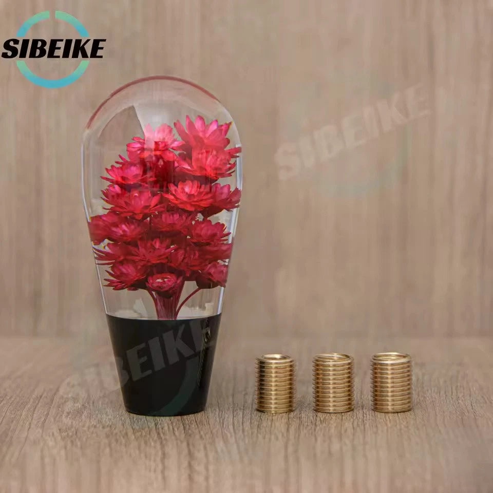 JDM Bright Flower Acrylic Gear Shift Knob 10CM M12x1.25 M10x1.5 M10x1.25 M8x1.25