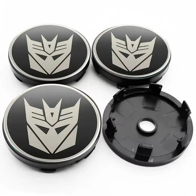 4 Pcs Transformers Wheel Centre Cap Replacement 60mm Face 55 Clip NEW Free Post