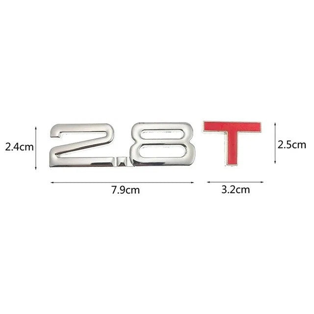 1.6T 1.8T 2.0T 2.2T 2.4T 2.5T 2.8T 3.0T Turbo Badge Emblem Universal NEW