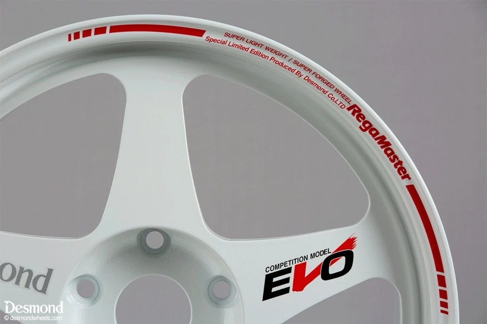 4 x EVO Competition Model Wheel Rim Decals Stickers for JDM 16 17 18" Inch NEW