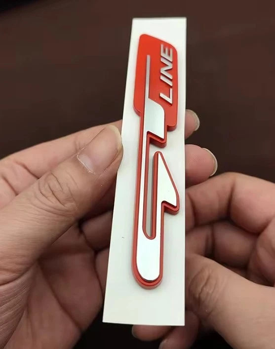 GT Line Red & Chrome Badge Emblem Sticker for Kia Stinger Sportage EV6 Stonic AU