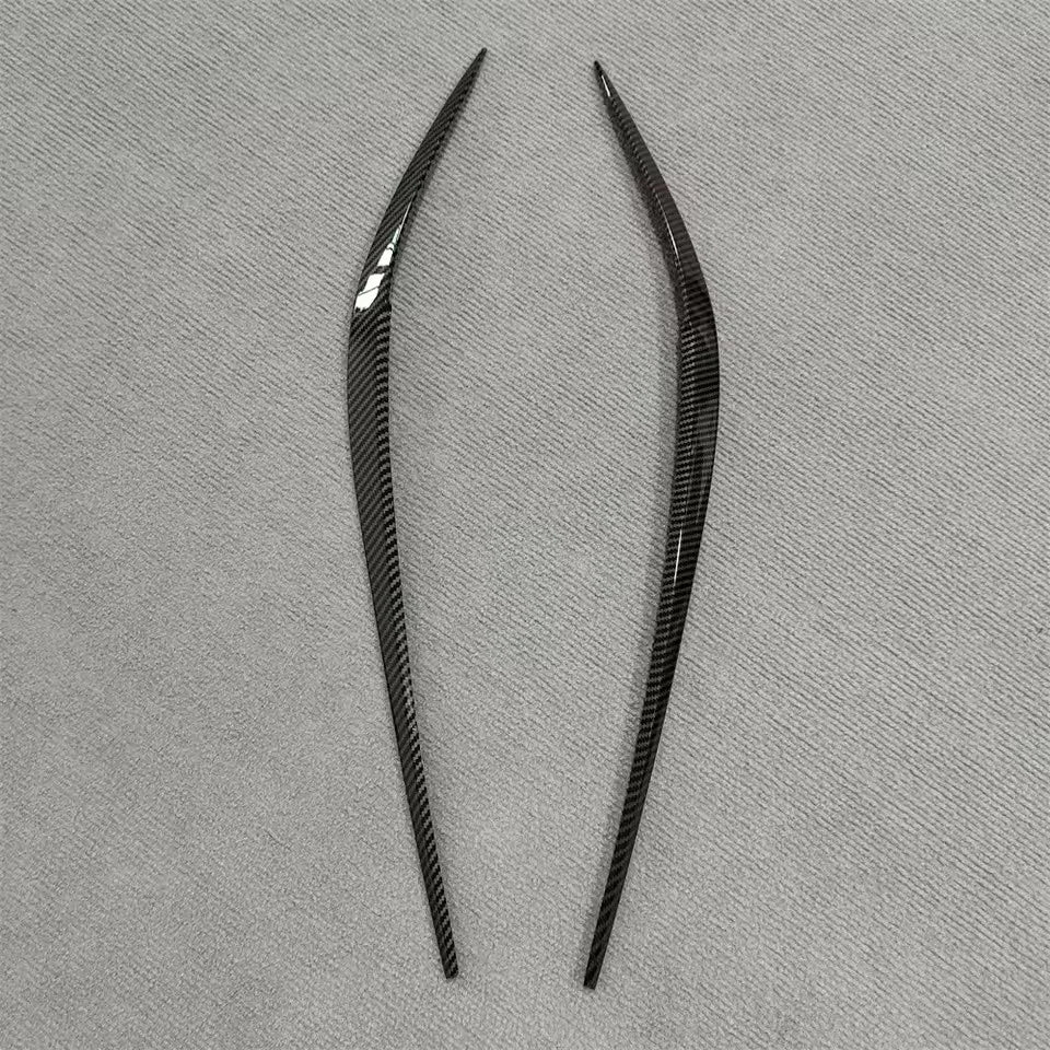 Black Carbon Headlight Eyebrow Eyelid Cover Trim for BMW 3 Series G20 2019–2023+