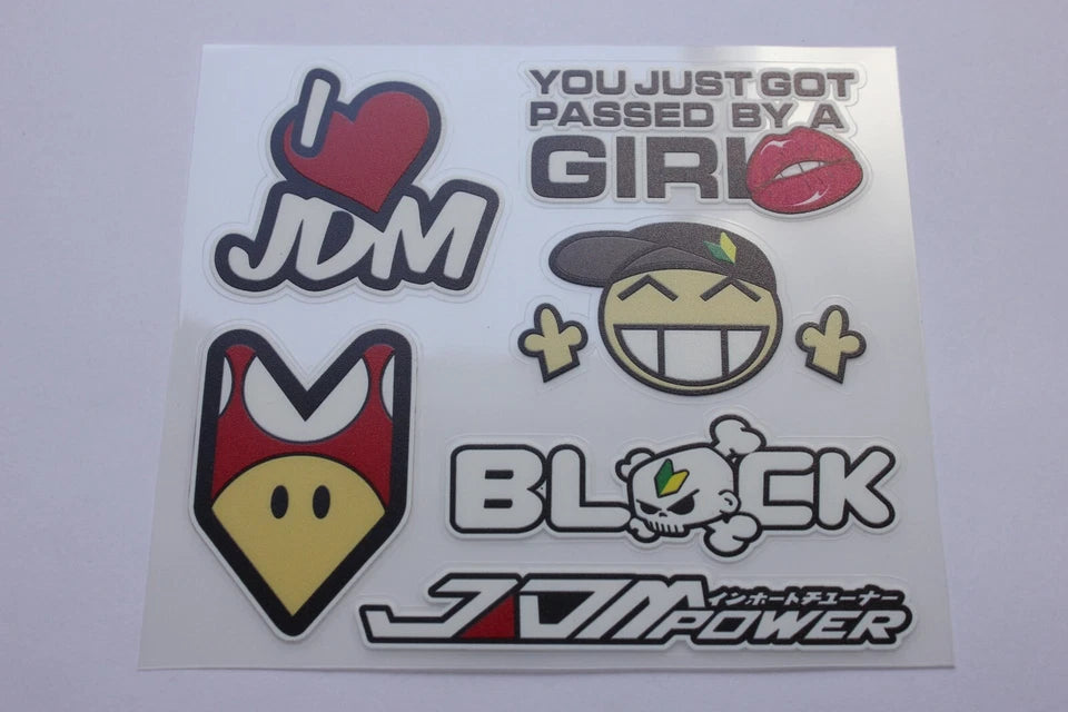 I Love JDM Sticker Decals Set for Toyota Mazda Nissan Honda Subaru Mitsubishi