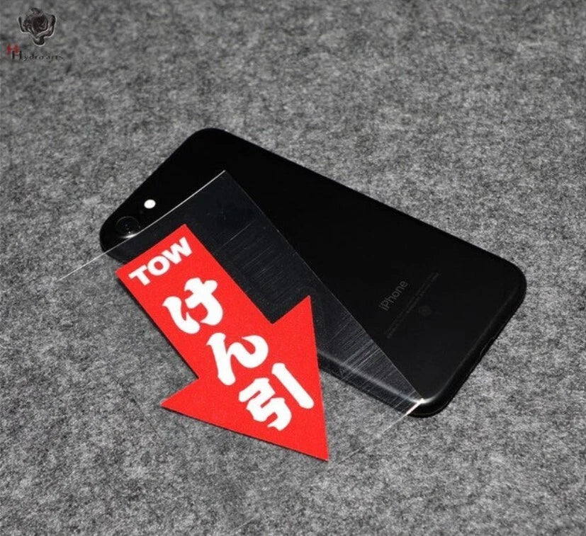 2 x Tow Car Decals White Red Sticker for Toyota Nissan Mitsubishi Subaru Mazda