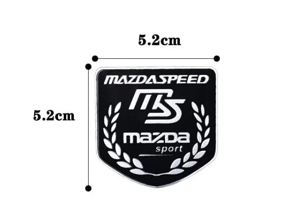 Mazdaspeed Motor Sport Black Aluminium Badge Emblem for Mazda 2 3 6 RX7 MX5 CX