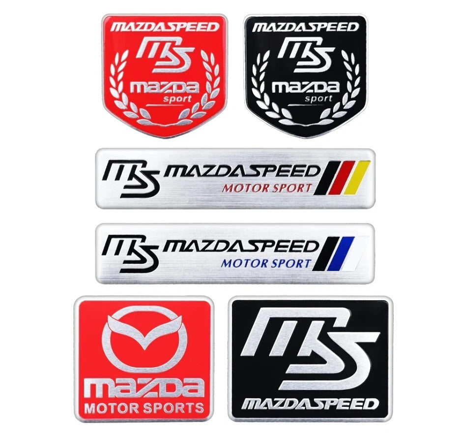 Mazdaspeed Red Aluminium Badge Emblem Sticker for Mazda 2 3 6 RX7 MX5 CX5 CX3
