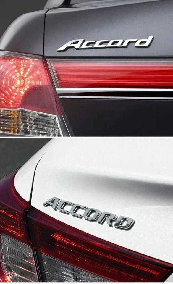 Accord Badge Emblem Chrome Silver / Matte Black for Honda OEM Size NEW in Bag