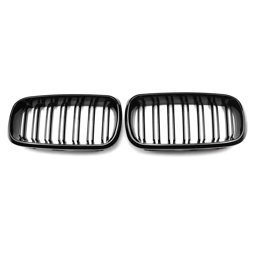 Gloss Black Double Line Front Kidney Grilles for BMW X5 F15 & X6 F16 2014–2018