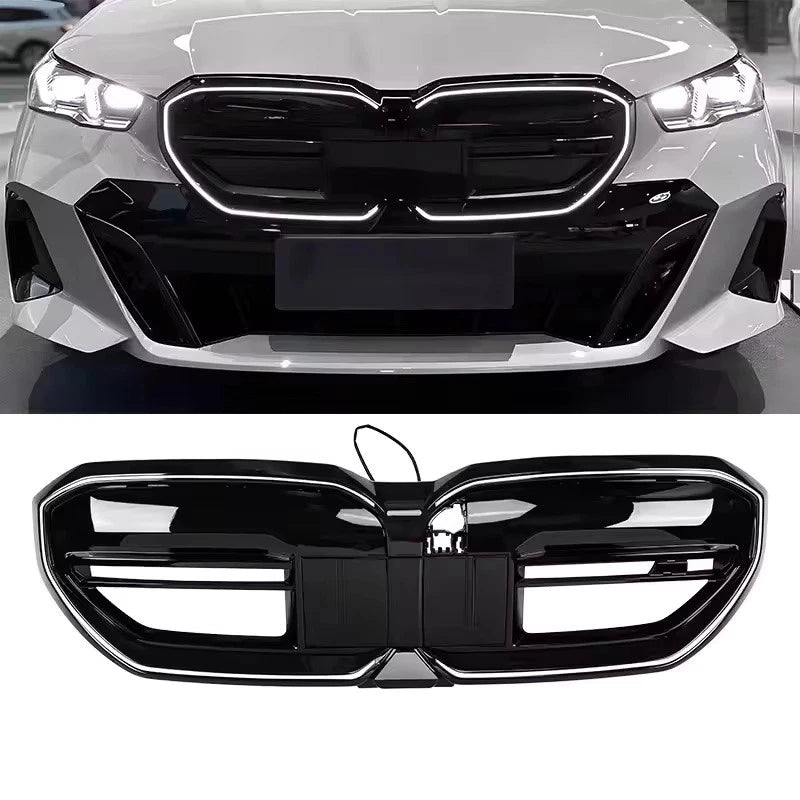 2024–2025 BMW 5 Series G60 520i 530e i5 xDrive40 LED Front Grille Gloss Black