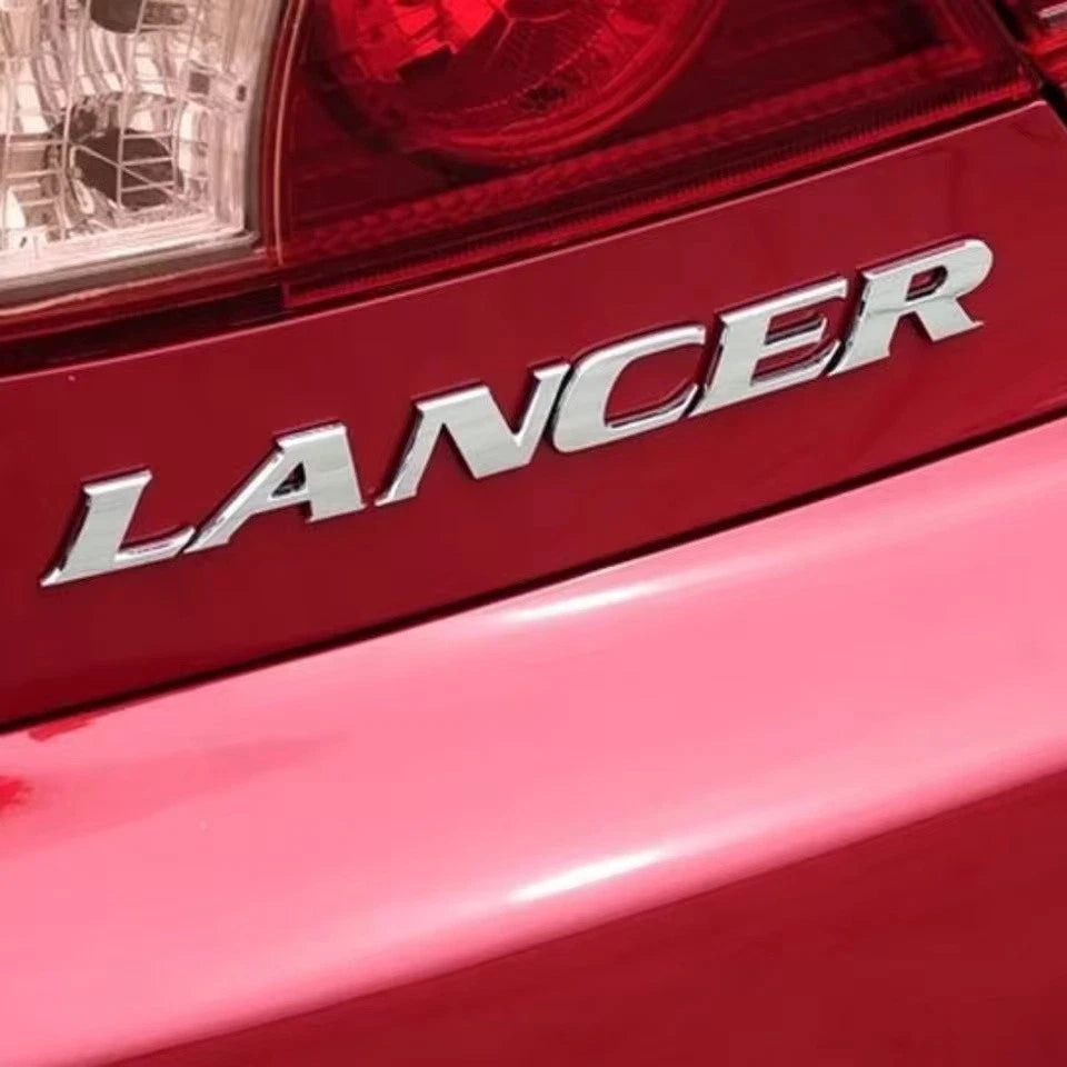 Lancer Chrome Silver Boot Emblem Badge with Adhesive Various Styles NEW