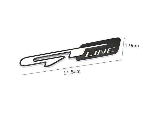 GT Line Black & Chrome Badge Emblem Sticker for Kia Stinger Sportage EV6 Picanto
