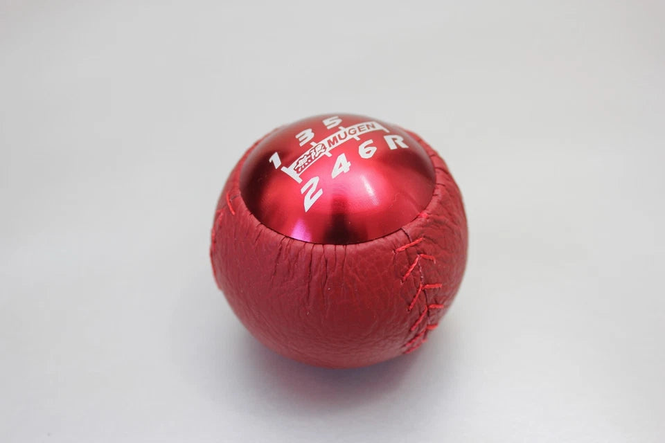 Mugen 6 Speed Gear Shift Knob 10x1.5 Red Leather Honda S2000 Integra CL9 CL7 HRV