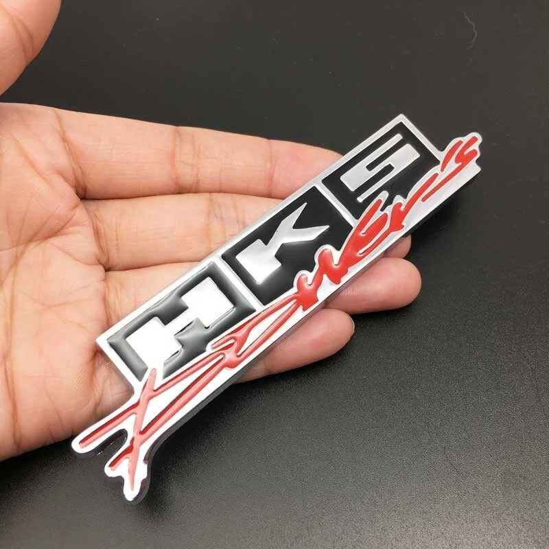 HKS Power 3D Badge Alloy Emblem Black & Red for Honda EVO Toyota Subaru Nissan