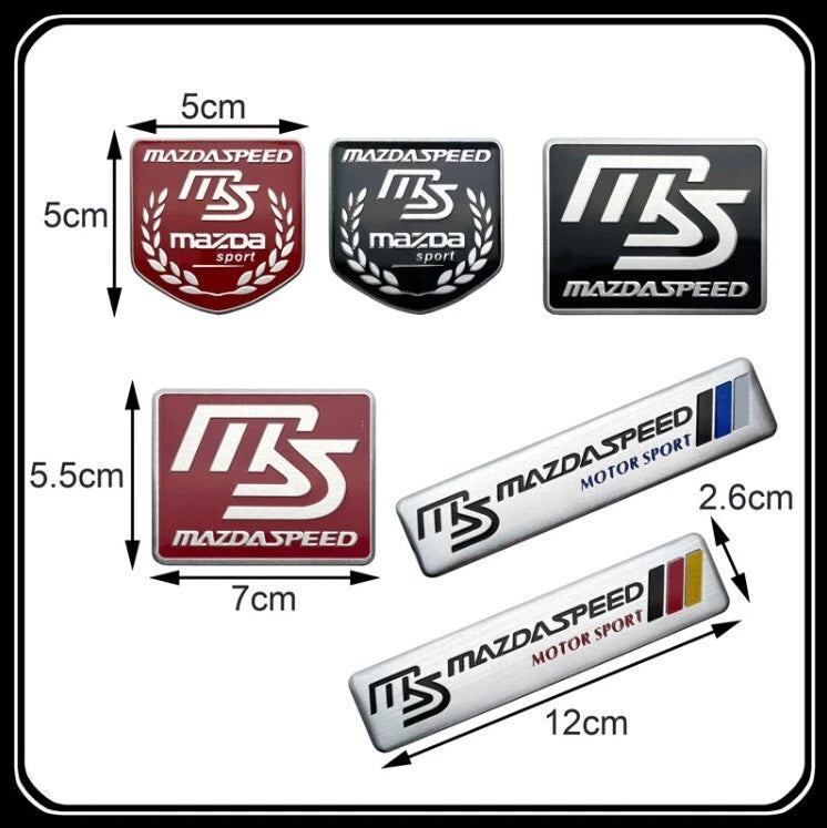 MS Maszdaspeed Motor Sport Aluminium Badge Emblem for Mazda 2 3 RX7 RX8 MX5 MPS
